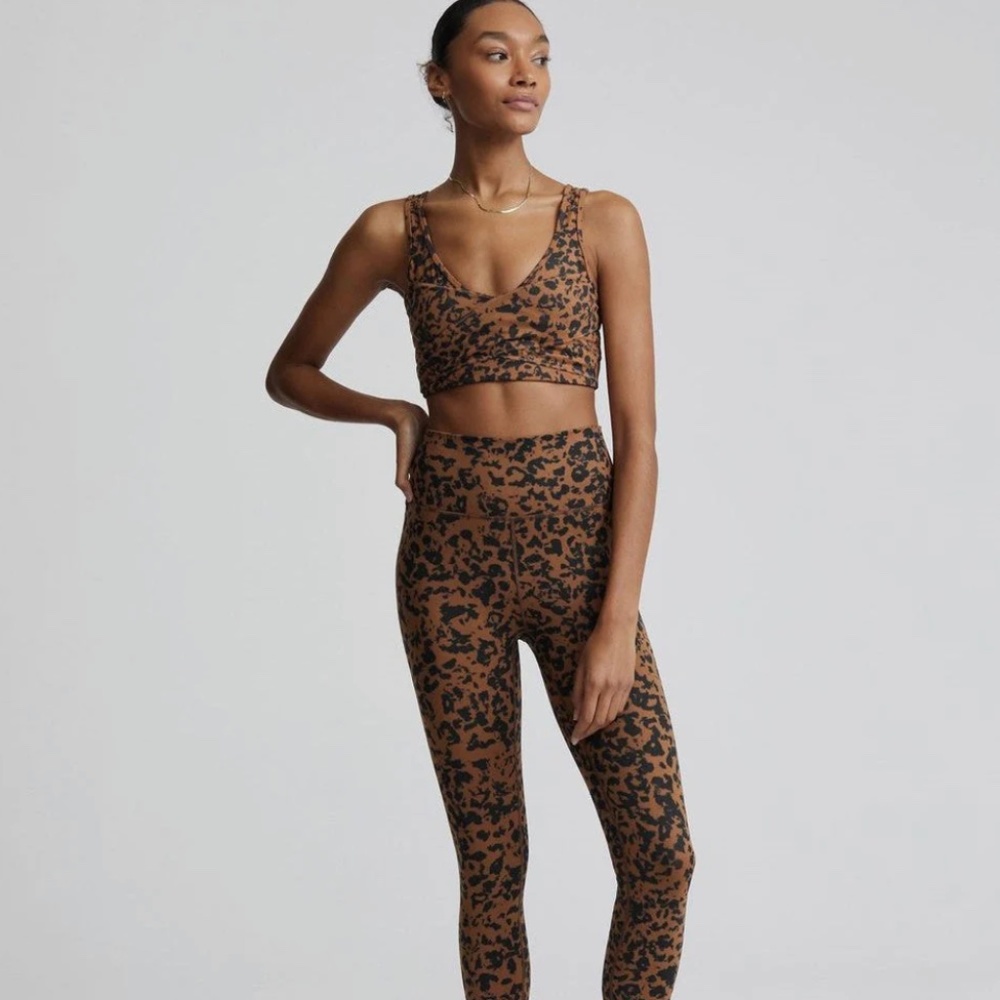 Varley Let’s Move High Rise 25” Bronze Cheetah Leggings